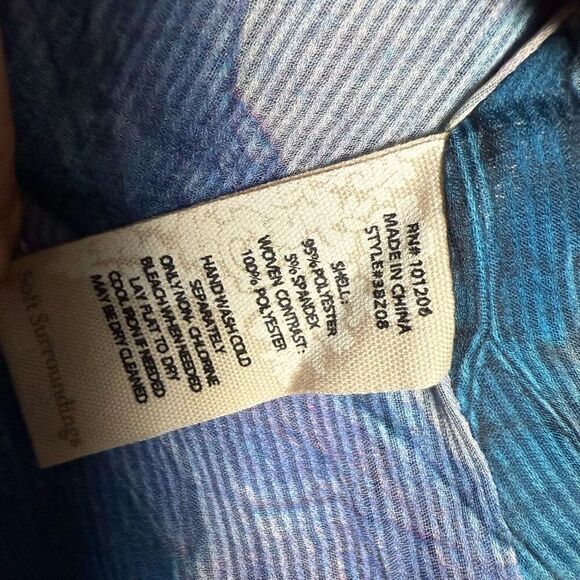 Soft Surroundings Tea Gardens Topper Bird Floral Draping Waterfall Cardigan PXS - Picture 4 of 7